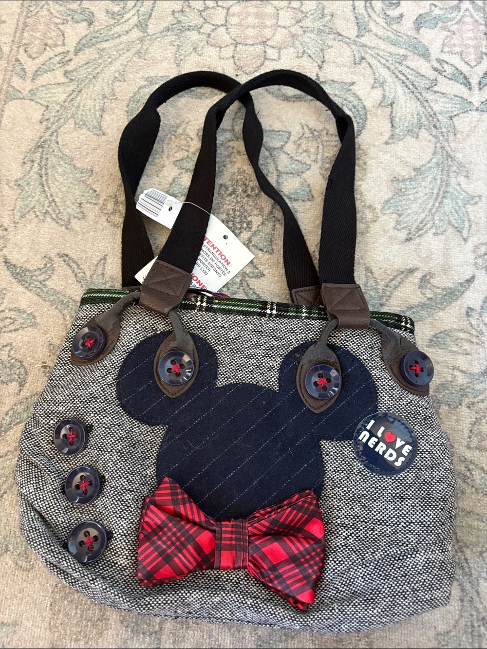 Disney Parks “I love nerds” Mickey Mouse purse NWT